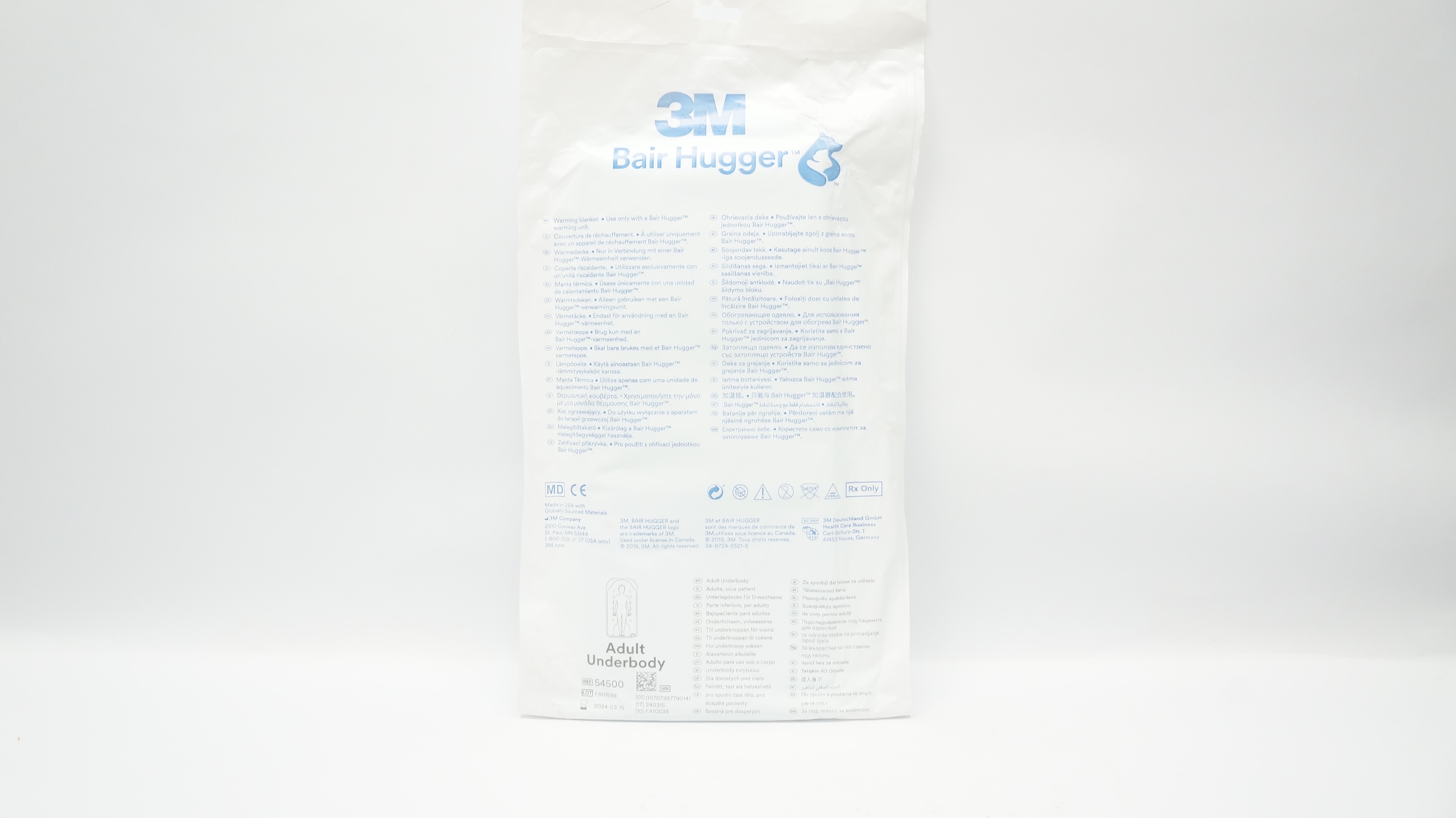 3M 54500 Bair Hugger Adult Underbody Warming Blanket (x)