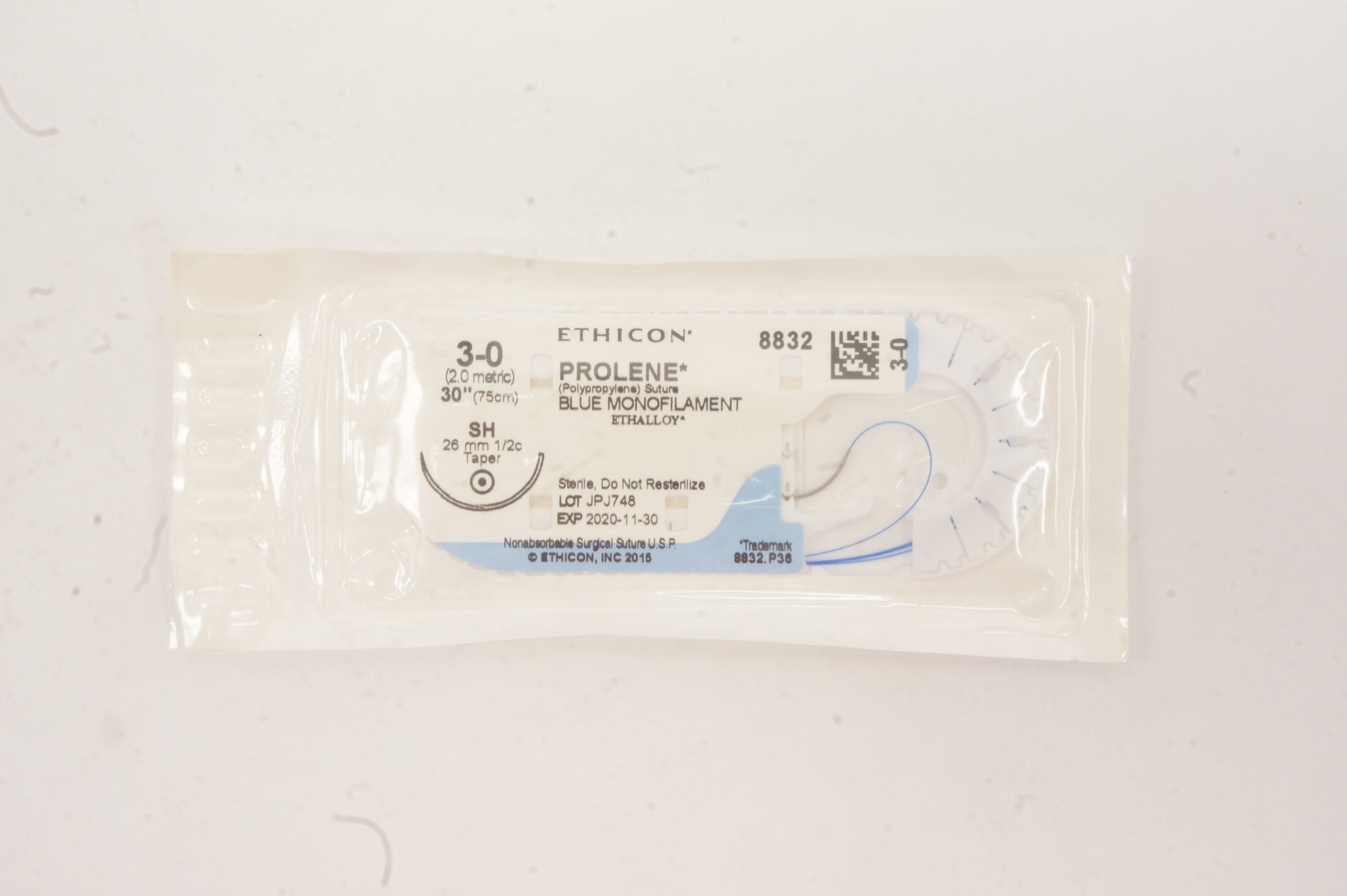 Ethicon 8832 3-0 PROLENE, SH, 26mm 1/2c Taperpoint, 30inch (x)