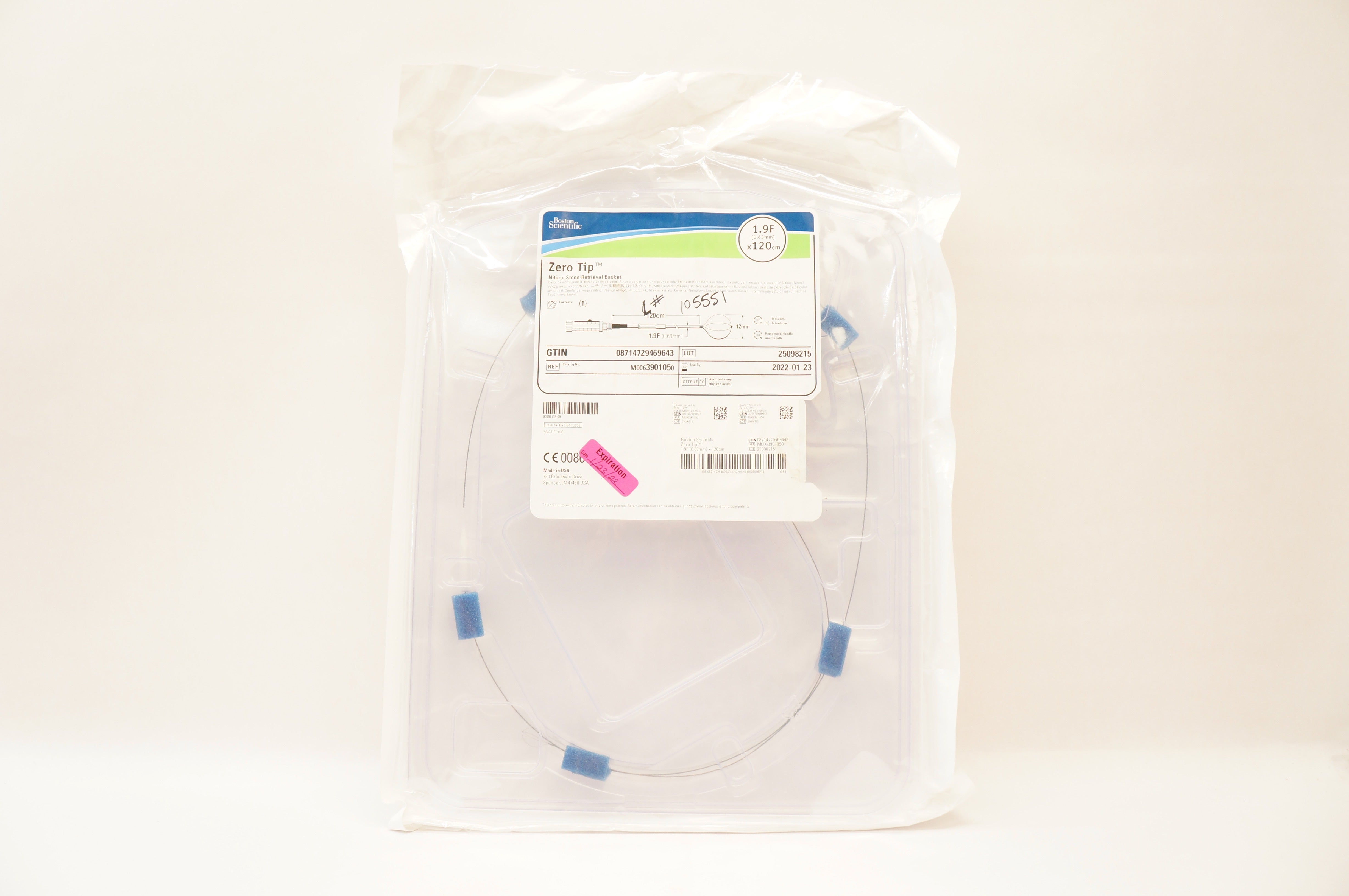 Boston Scientific M0063901050 Zero Tip Stone Retrieval Basket 1.9Fx120cm(x)