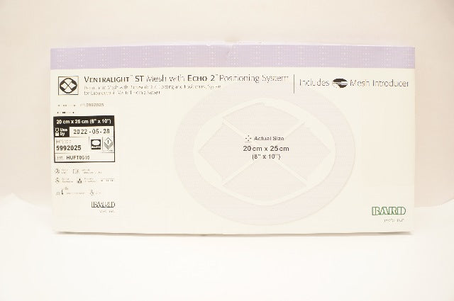 Bard 5992025 Ventralight ST Mesh w/Echo 2 Positioning System 8inch x 10inch (x)