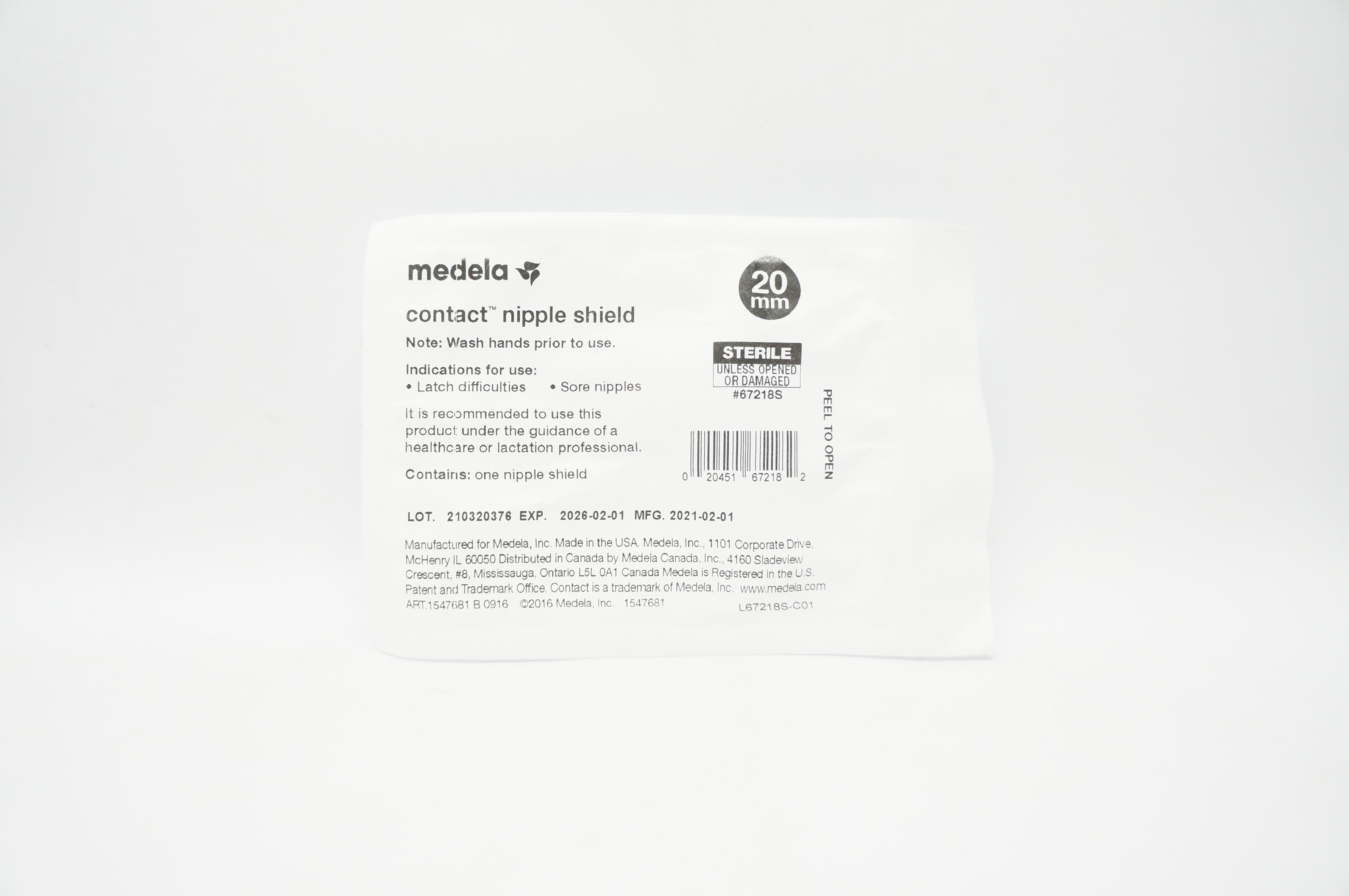Medela 67218S Contact Nipple Shield 20mm