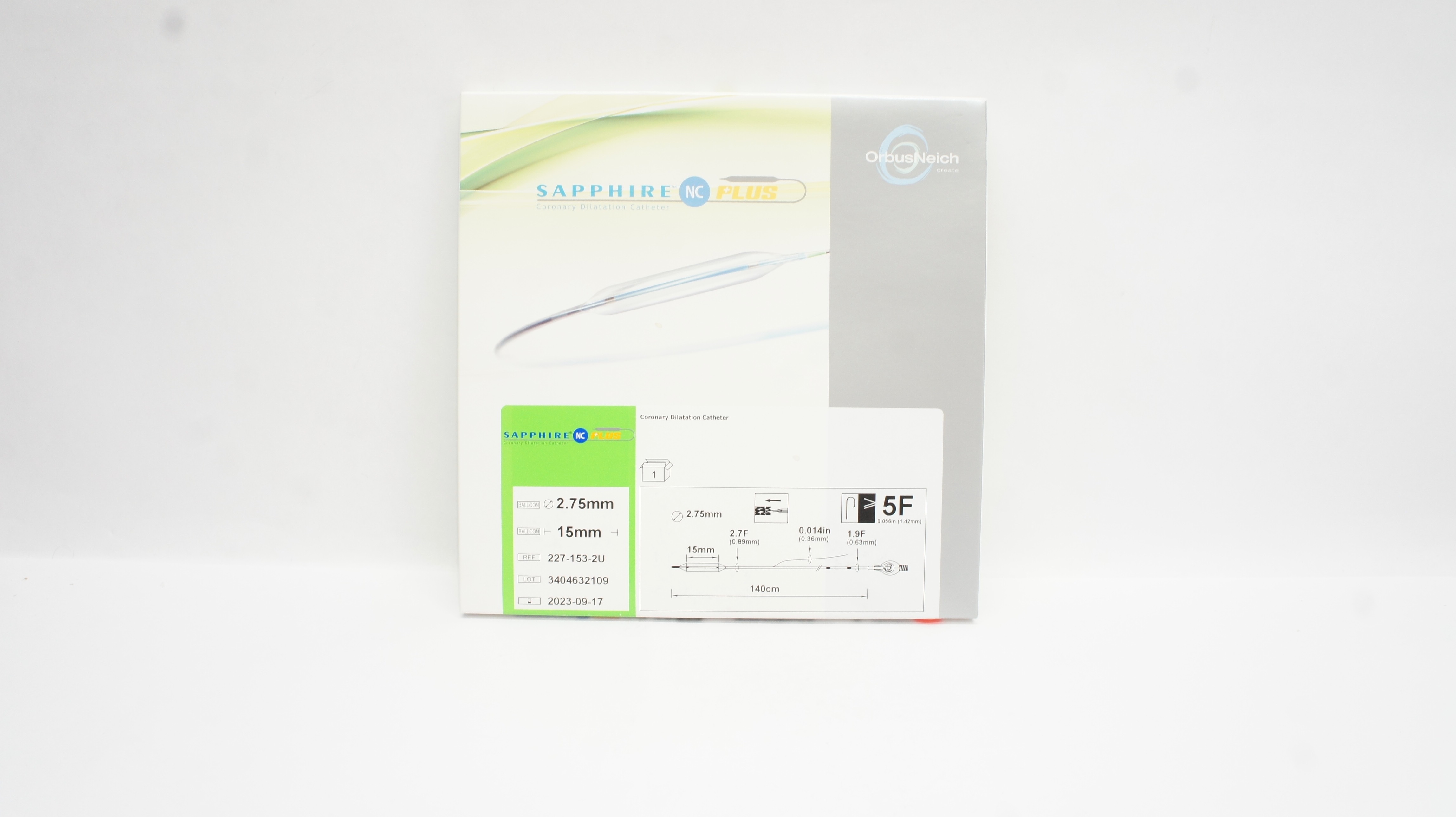 OrbusNeich Medical 227-153-2U Sapphire NC Plus PTCA Baloon 2.75mm x 15mm (x)