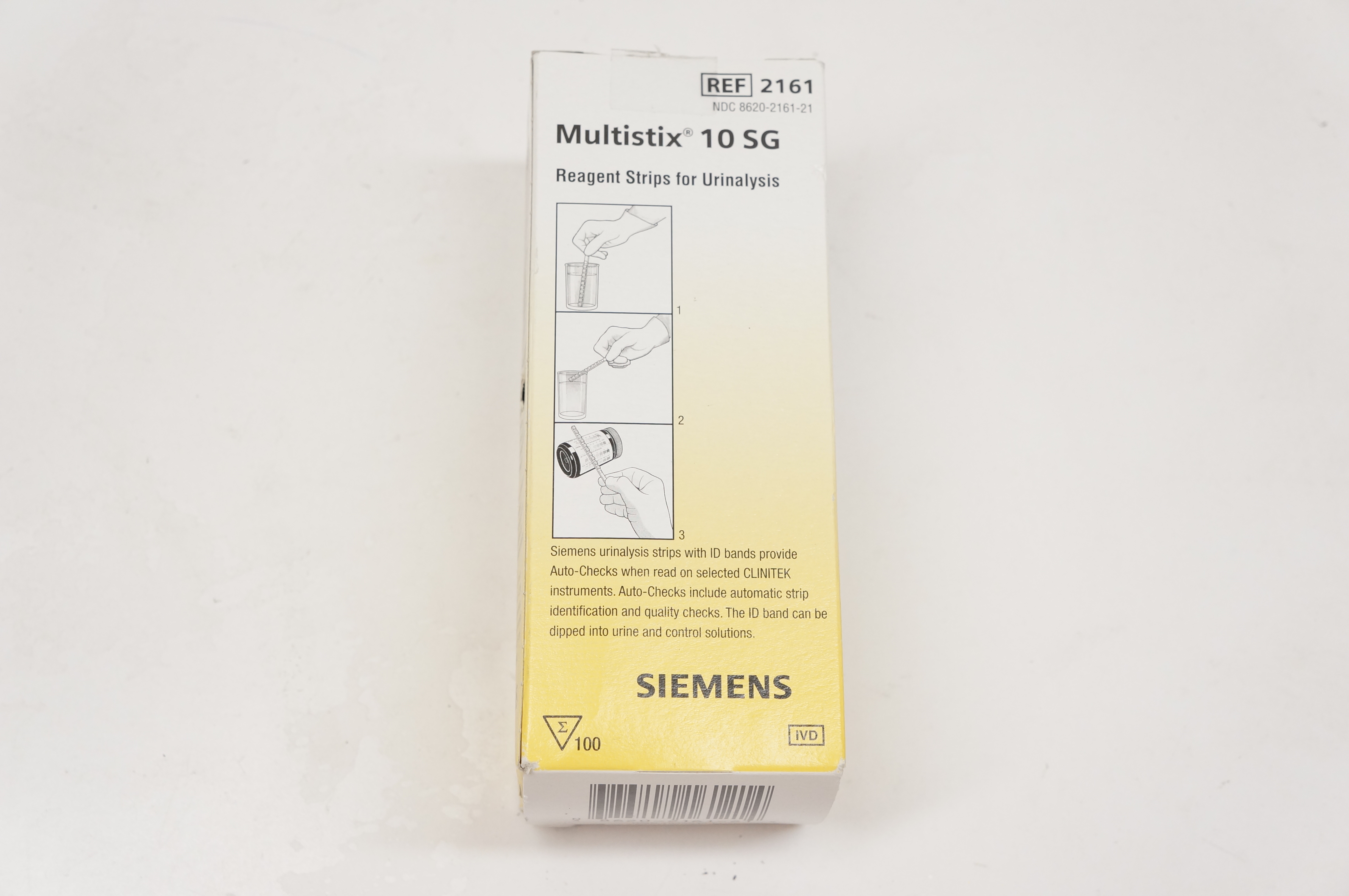 Siemens 2161 Multistix 10 SG Reagent Strips for Urinalysis (x) - Box of 100
