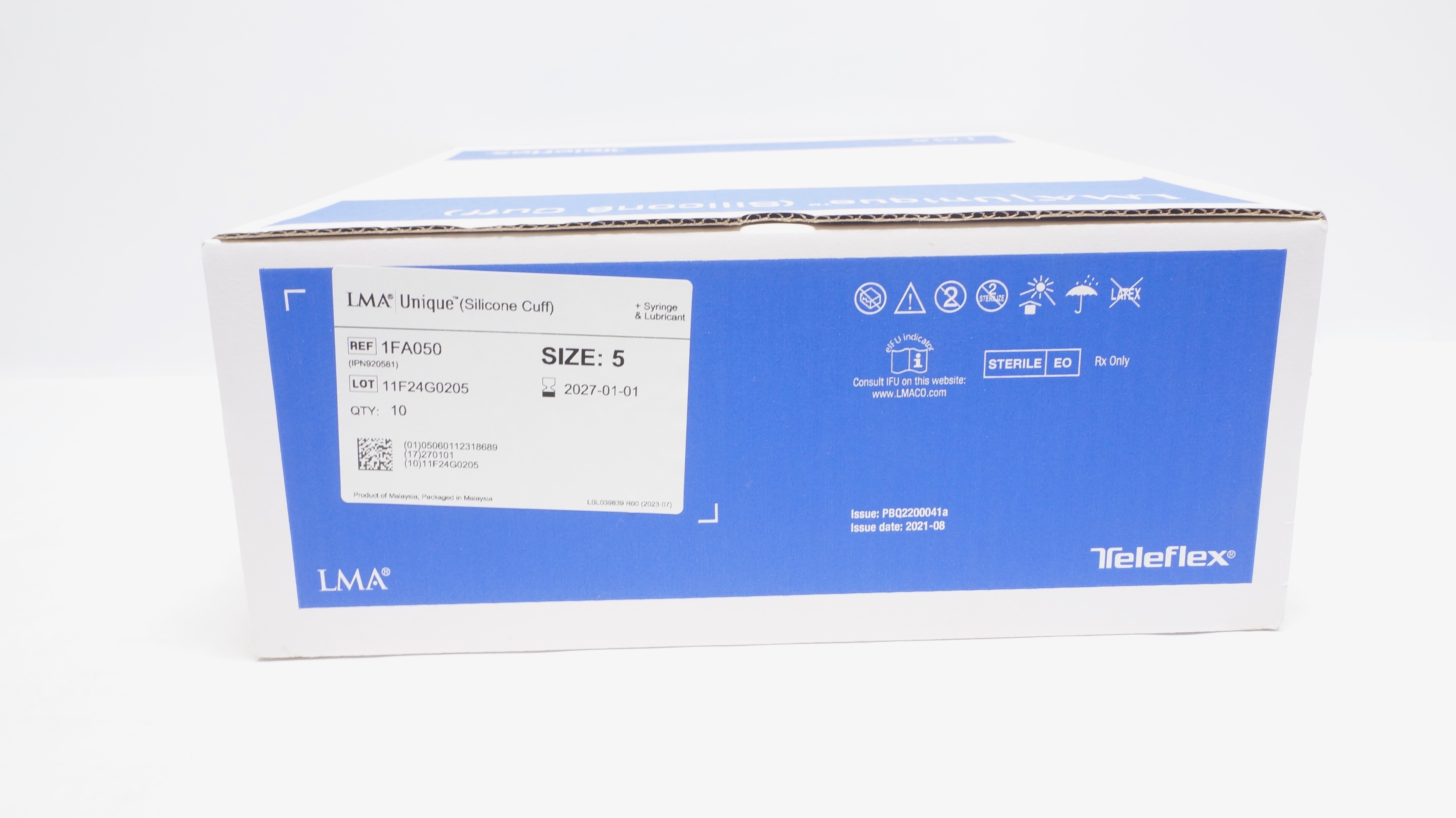 Teleflex 1FA050 LMA Unique Laryngeal Mask Airway, Size 5 - Box of 10