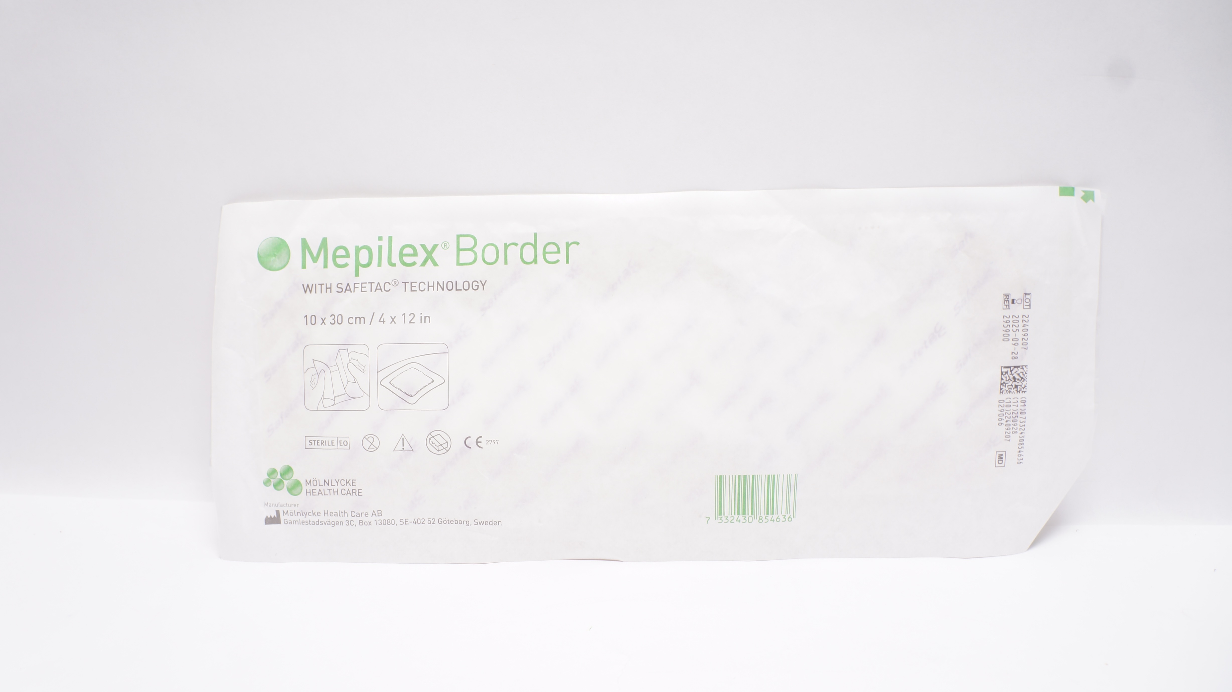 Molnlycke 295900 Self-Adherent Soft Silicone Foam Dressing 4inch x 12inch