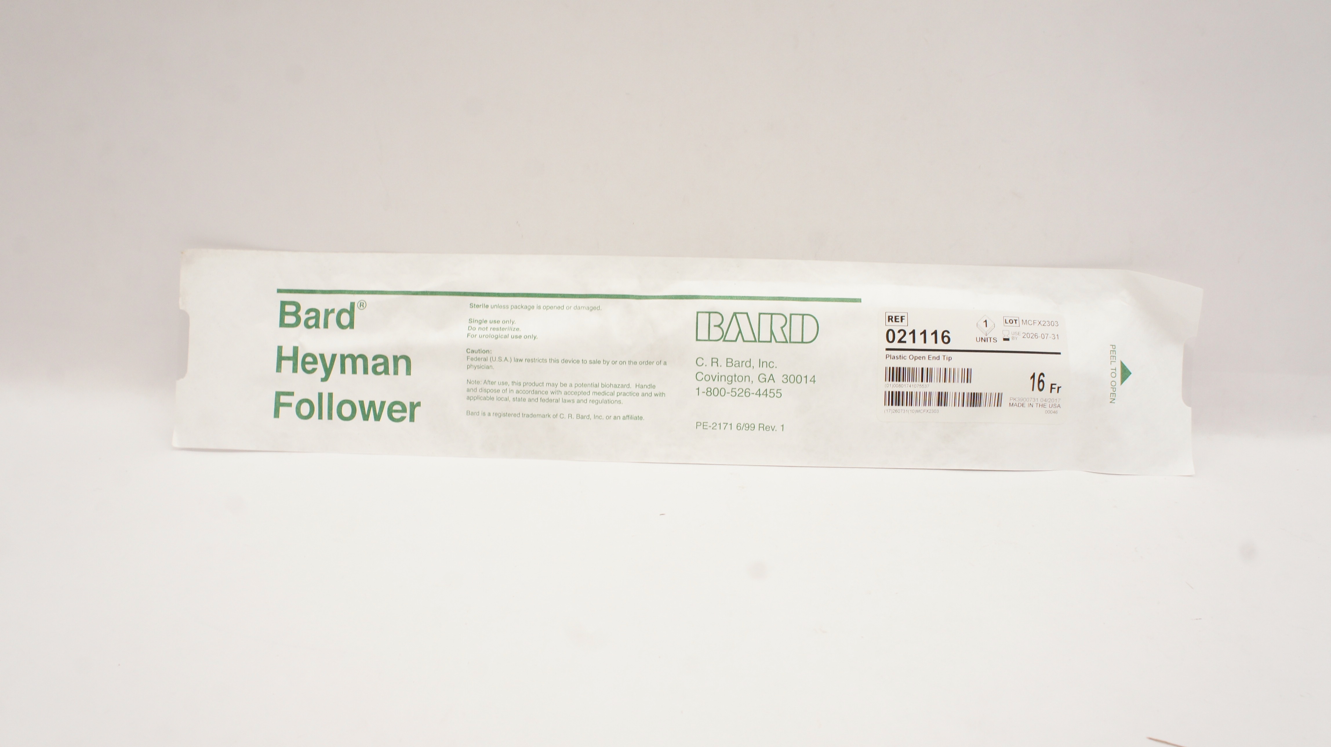 Bard 021116 Heyman Follower Straight Tip 16 Fr.