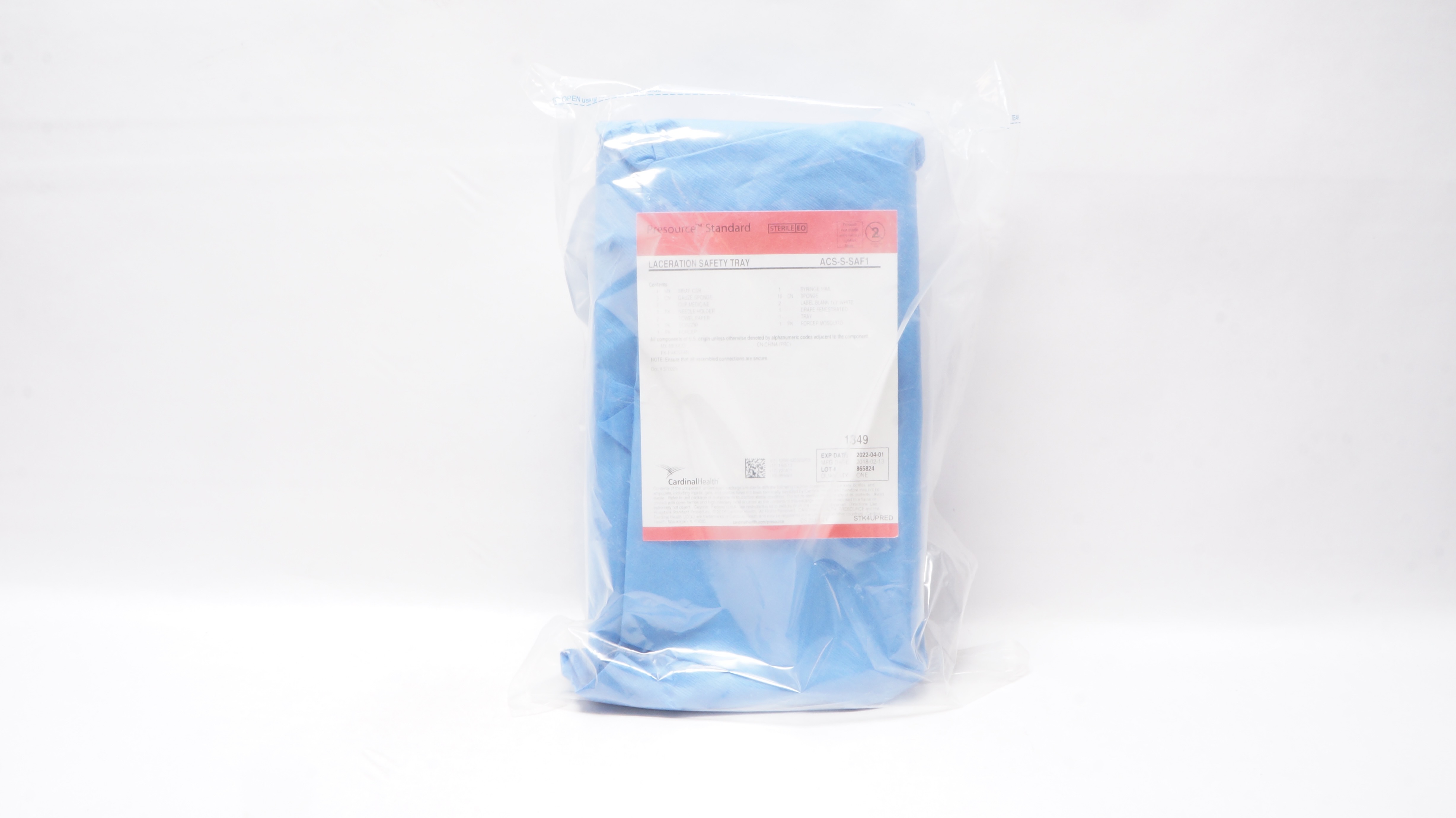Cardinal Health ACS-S-SAF1 Presource Standard Laceration Safety Tray (x)