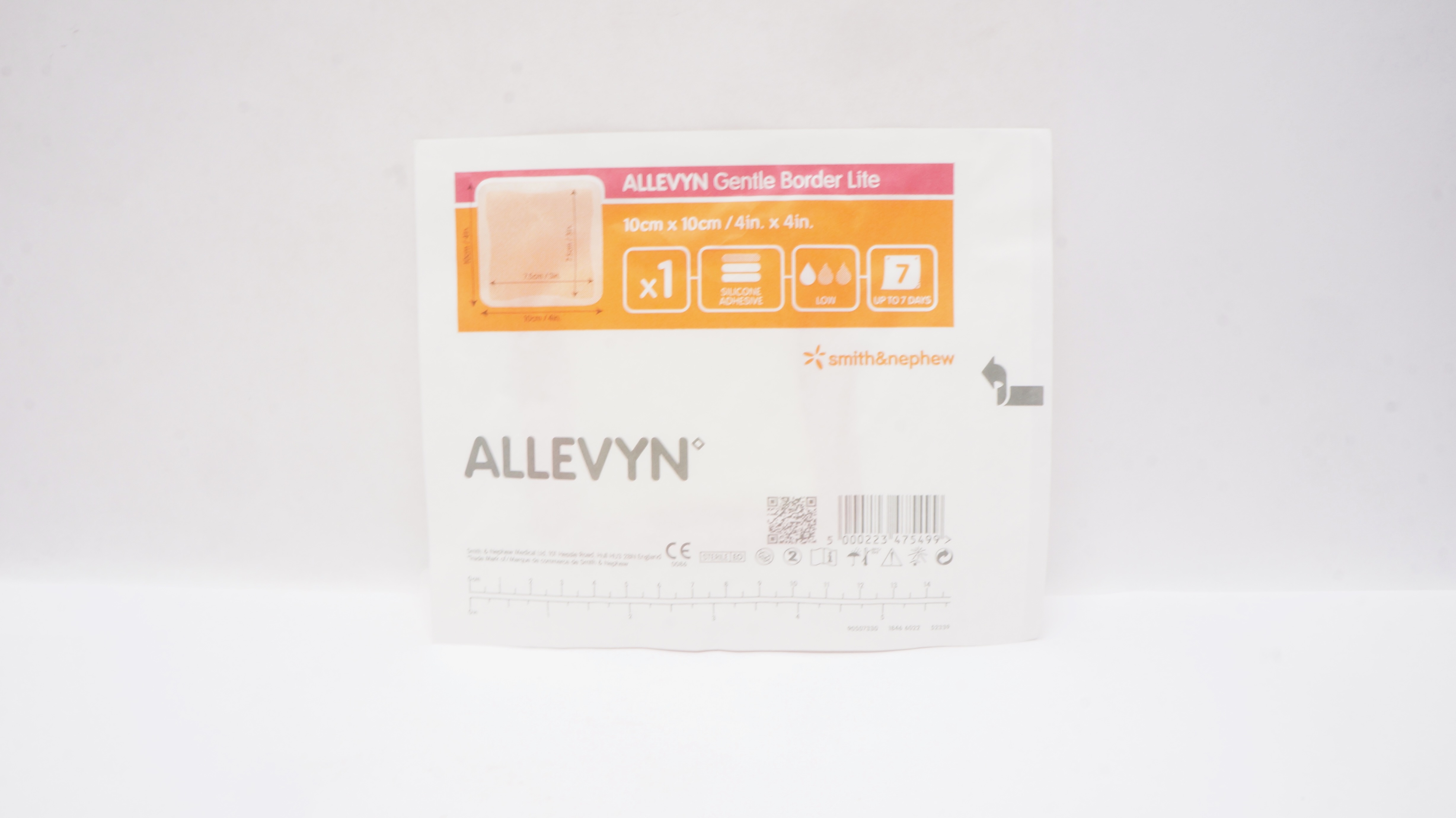 Smith&Nephew 66800835 Allevyn Gentle Border Lite 4inch x 4inch