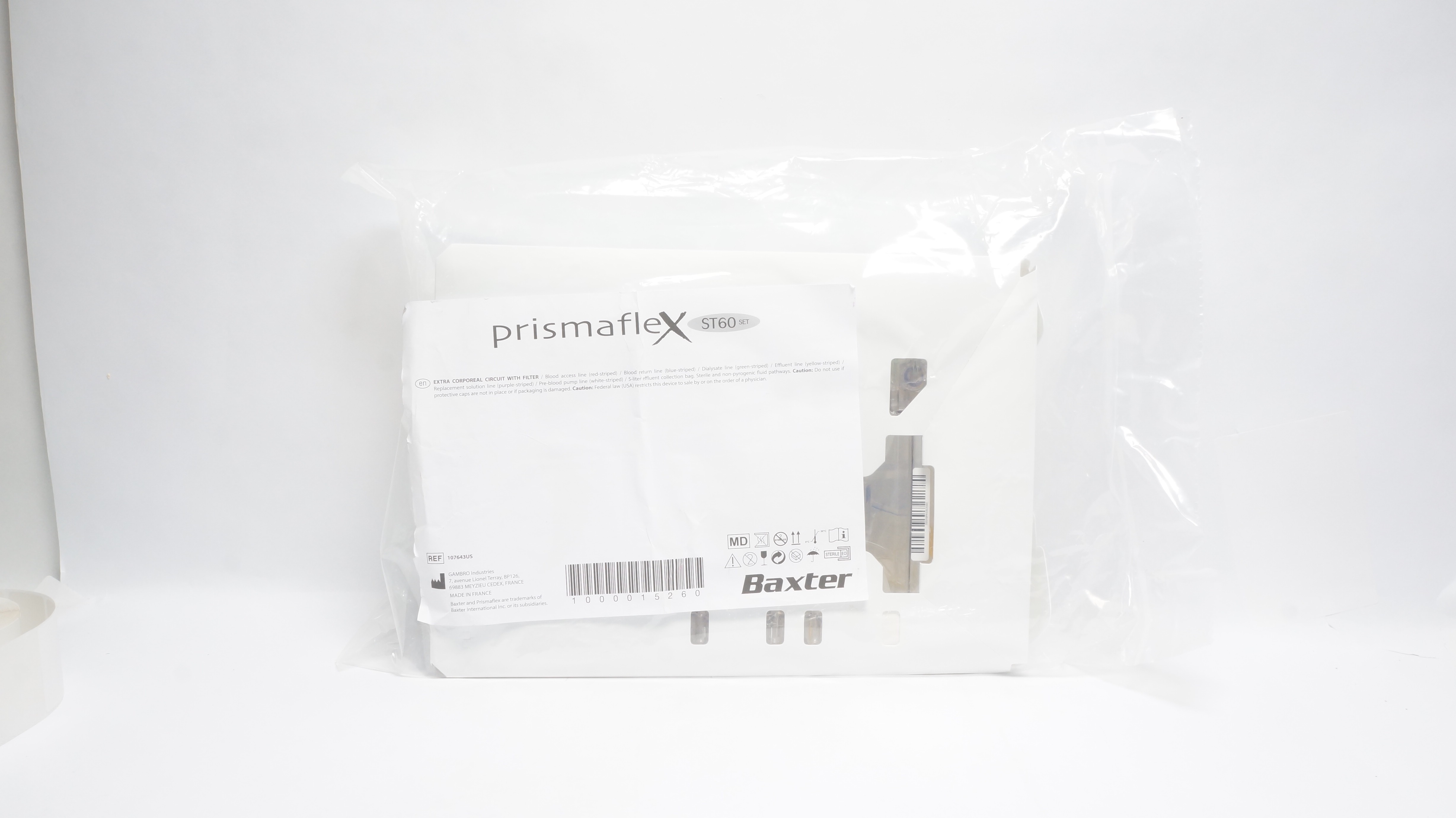 Baxter 107643US PrismafleX ST60Set Extra Corporeal Circuit W/Filter