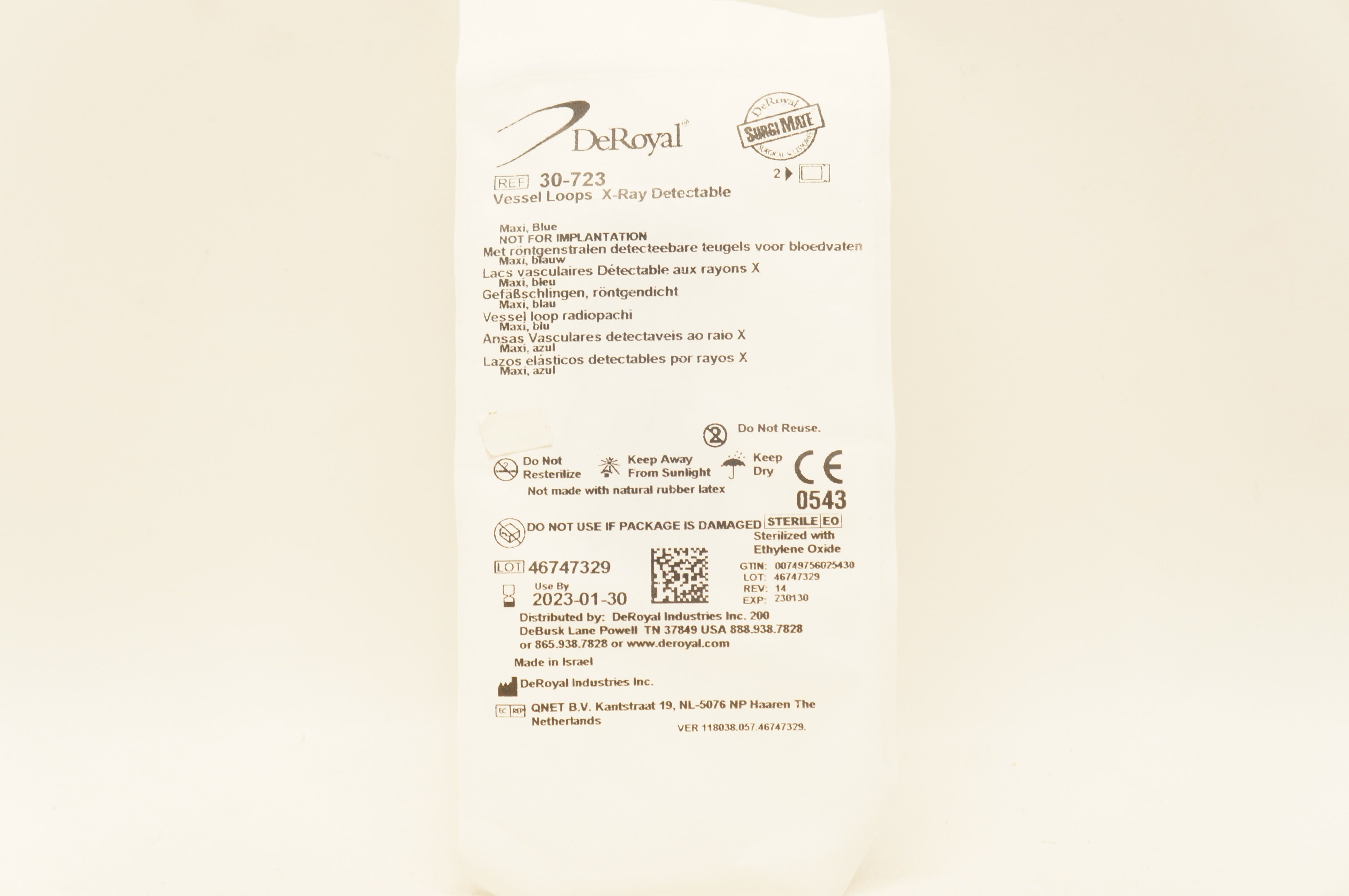 DeRoyal 30-723 Vessel Loops/Maxi/X-Ray Detectable