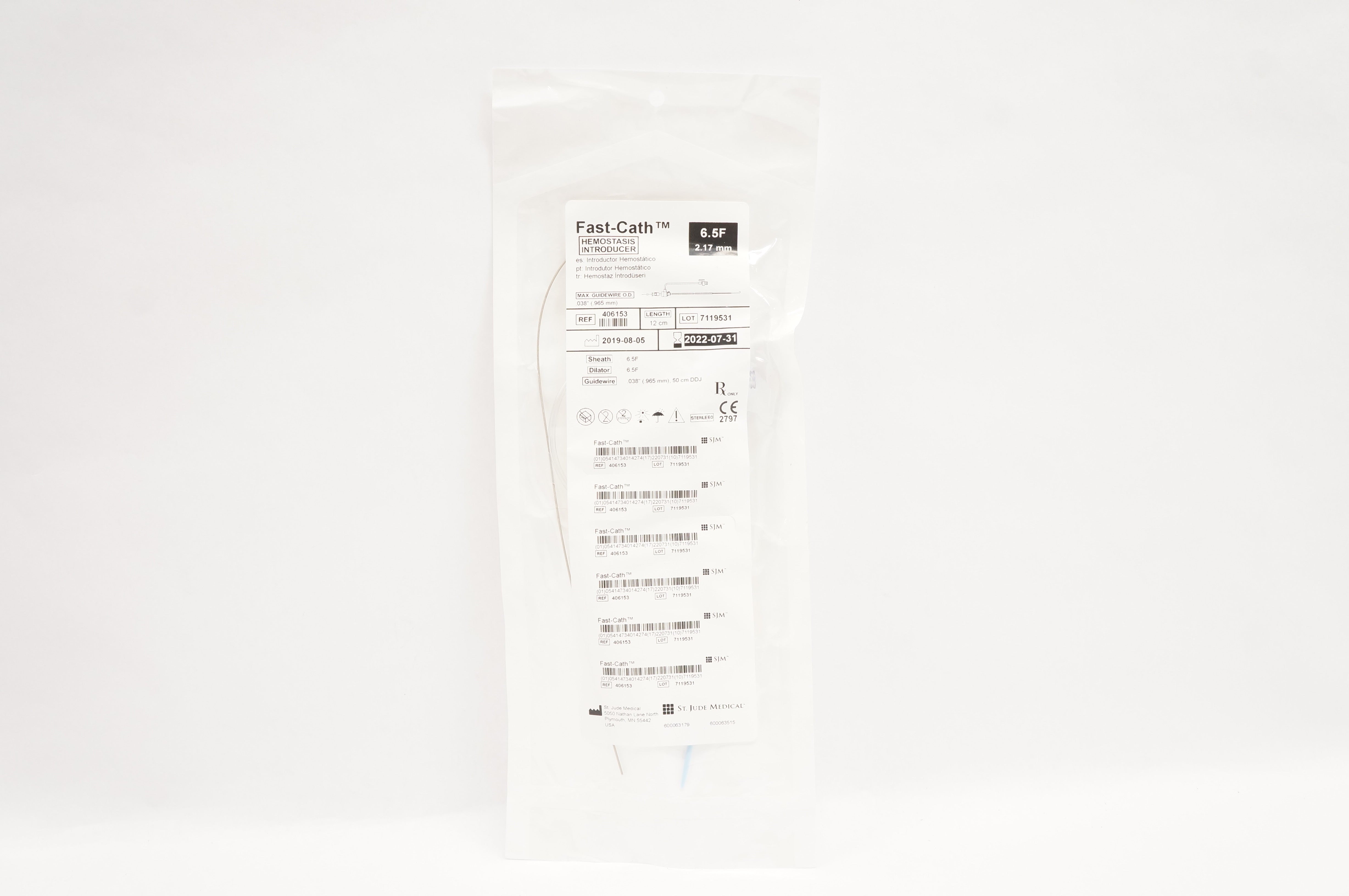 ST Jude Medical 406153 Fast-Cath Hemostasis Introducer  6.5F 2.17mm (x)