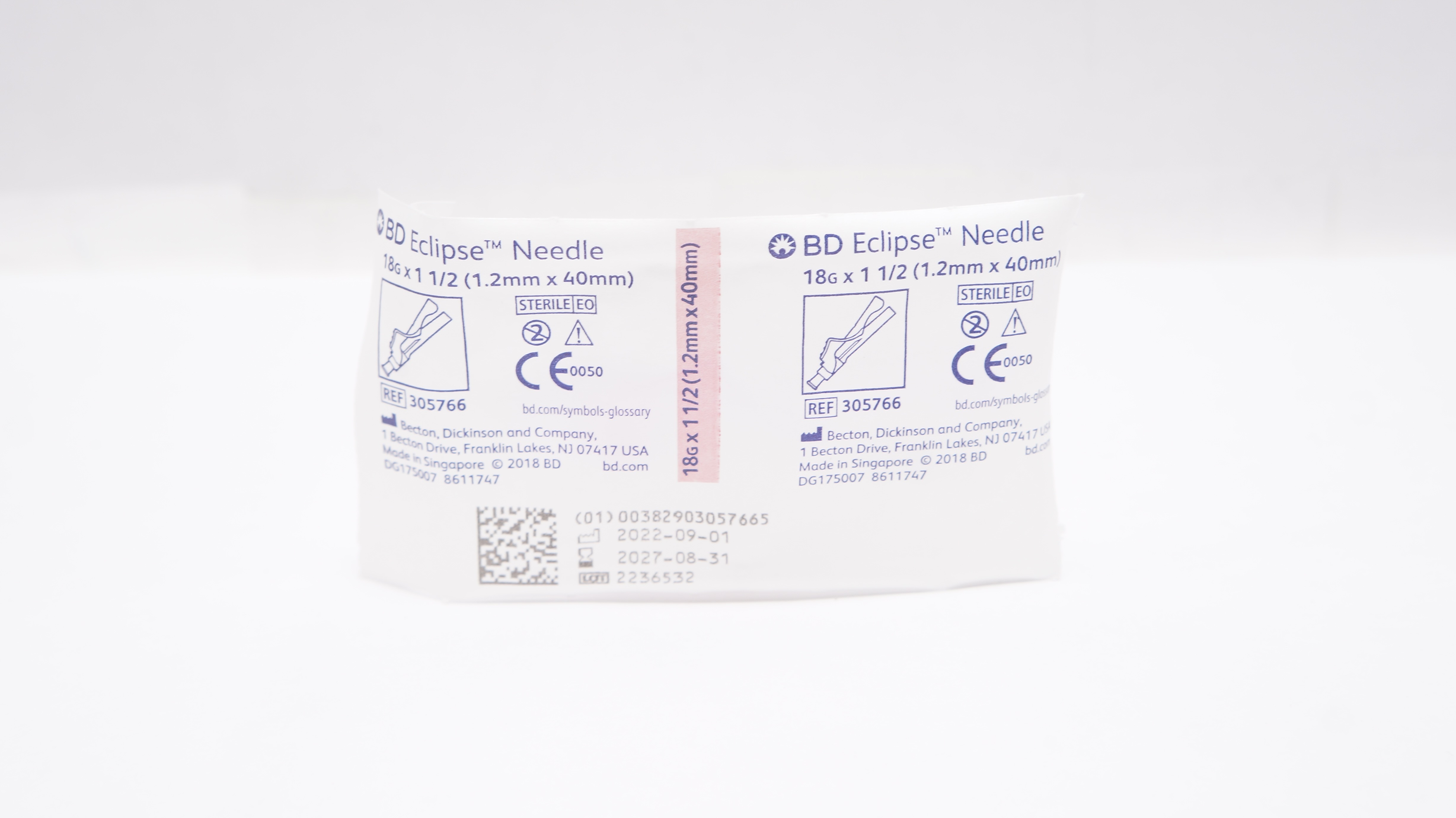 BD 305766 Eclipse Ndle 18G x 1-1/2