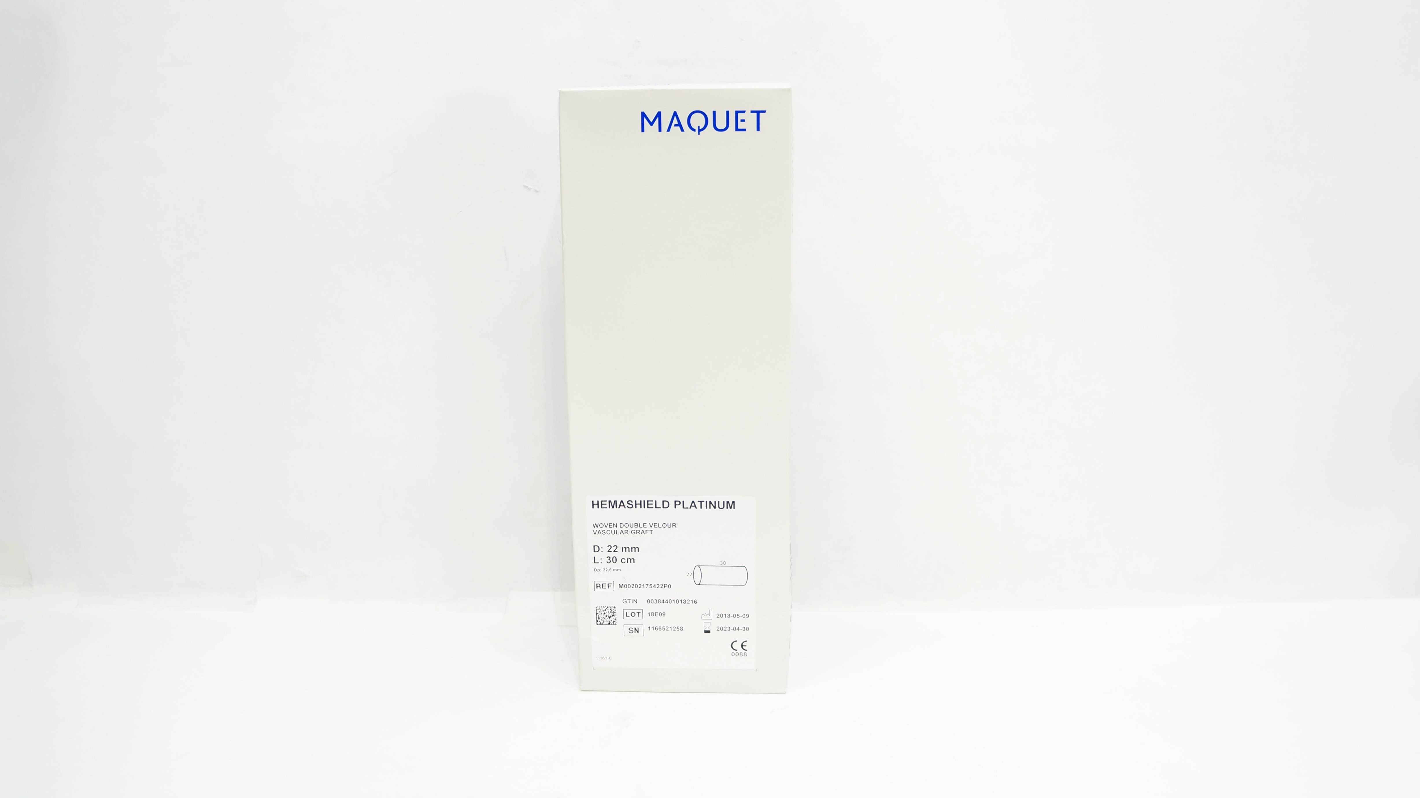 Maquet M00202175422P0 Hemashield Platinum Woven Double Velour 22mm x 20cm (x)