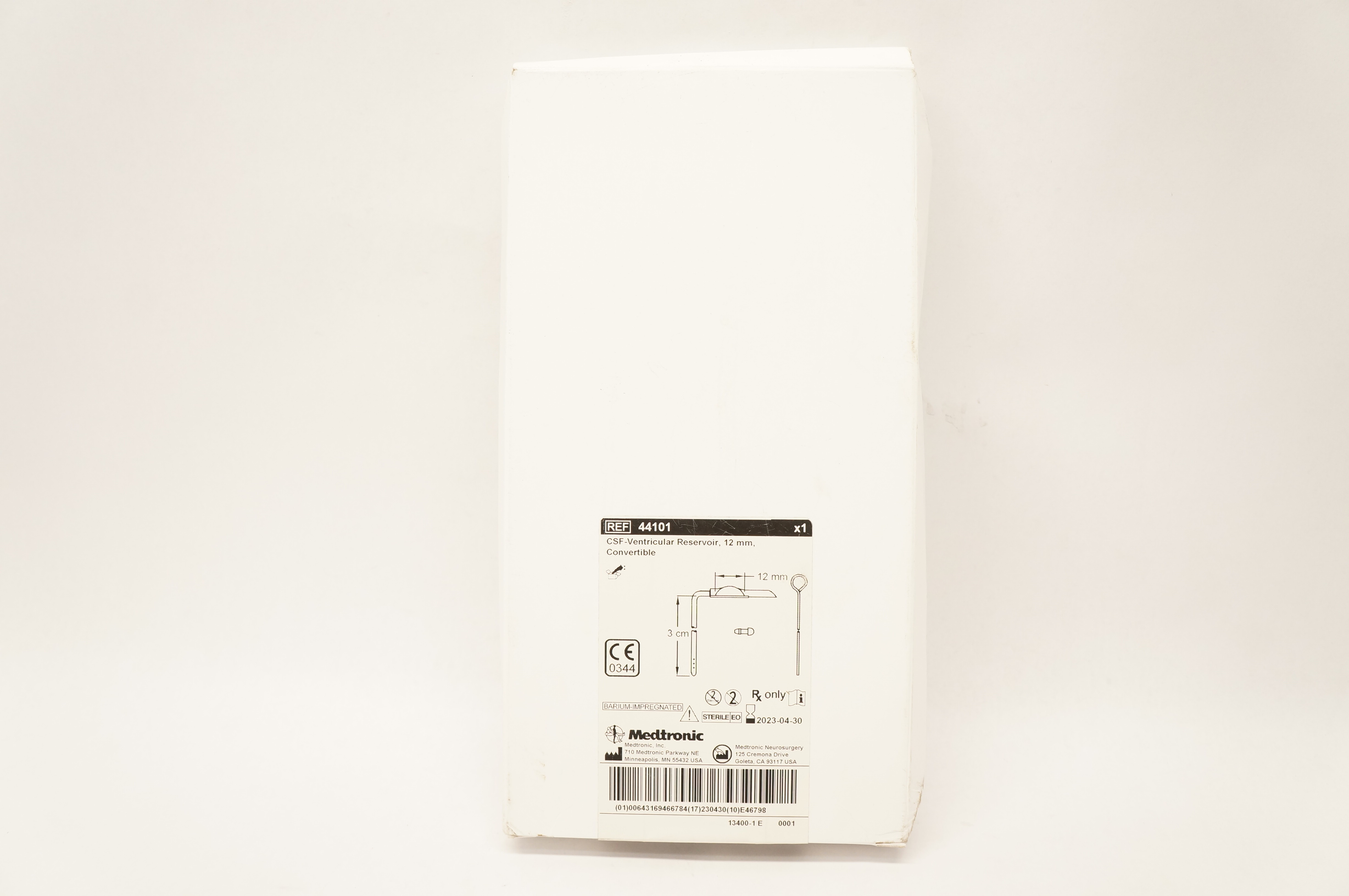 Medtronic 44101 CSF-Ventricular Reservoir, Convertible, 12mm x 3cm