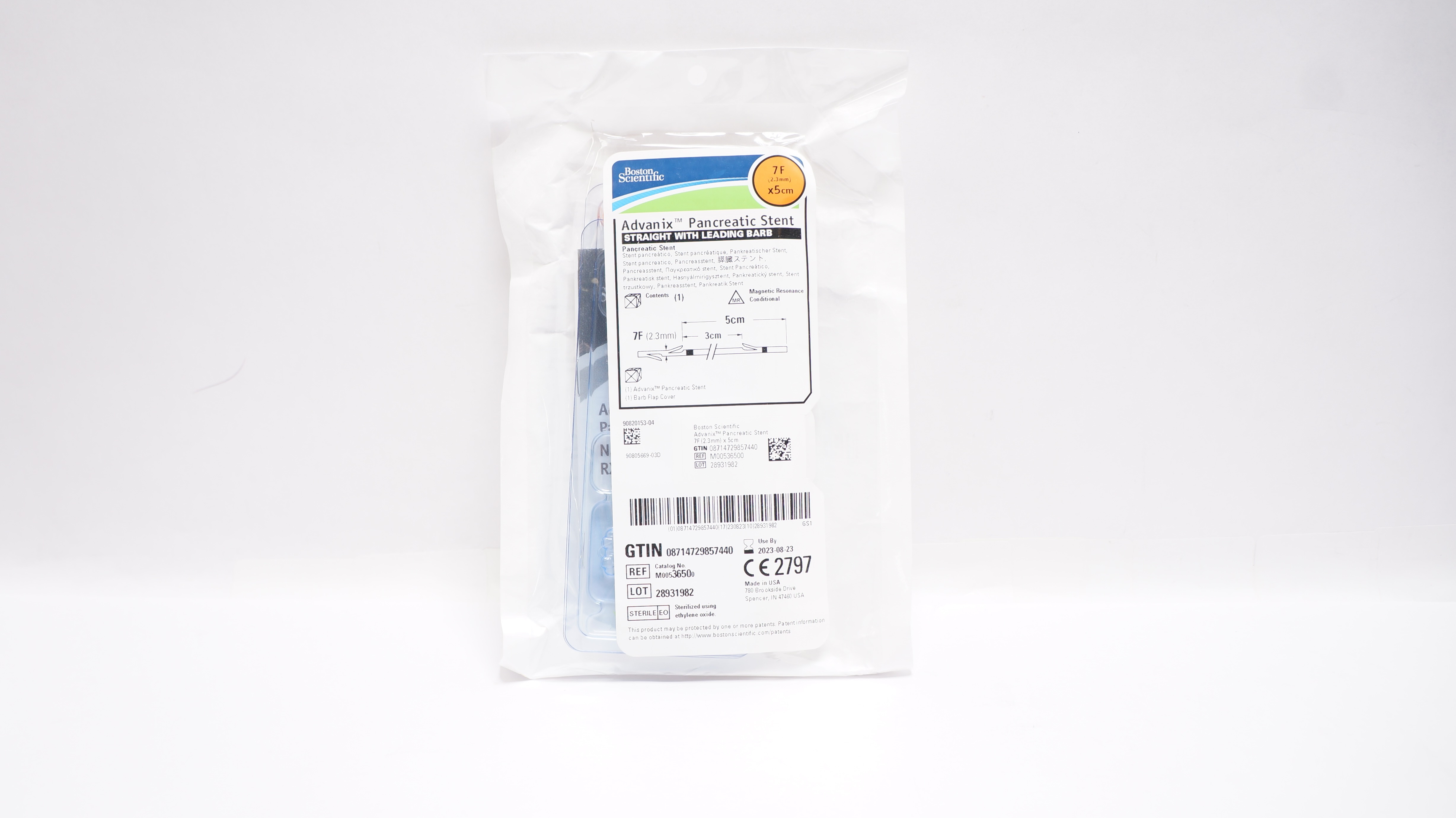 Boston Scientific 3650 Advanix Pancreatic Stnt. Straight 7F x 5cm (x)