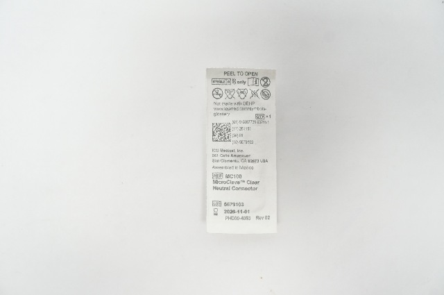 ICU Medical MC100 MicroClave Clear Neutral Connector