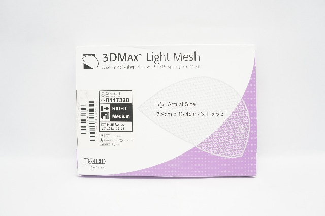 Bard 0117320 Davol 3DMax Light Mesh Right Medium 3.1inch x 5.3inch (x)