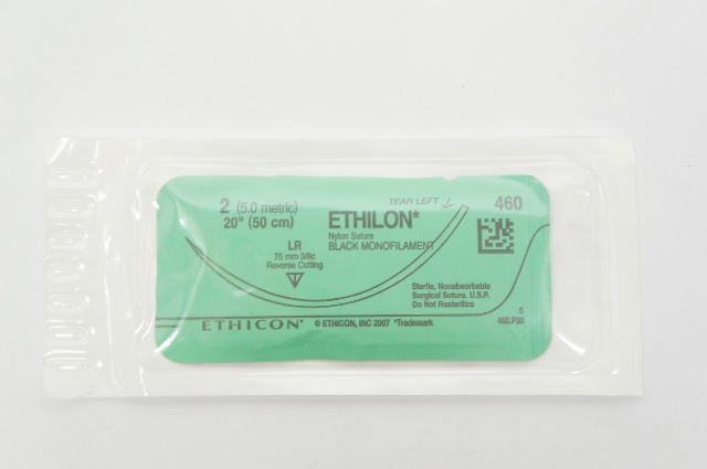 Ethicon 460 2 Ethilon Nylon Reverse Cutting LR 75mm 3/8C 20inch