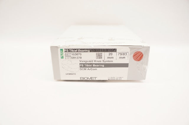 Biomet 183670 Vanguard PS Tibial Bearing 20mm x 79/83mm (x)