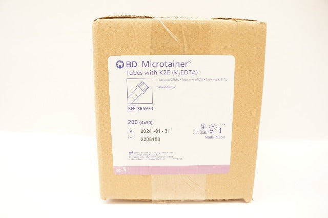BD 365974 Microtainer Tubes with K2E K2EDTA – Case of 200