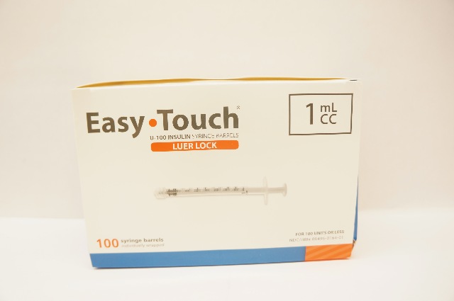 MHC Medical 802015 Easy-Touch Luer Lock Insulin Syringe Barrels 1mL - Box of 100
