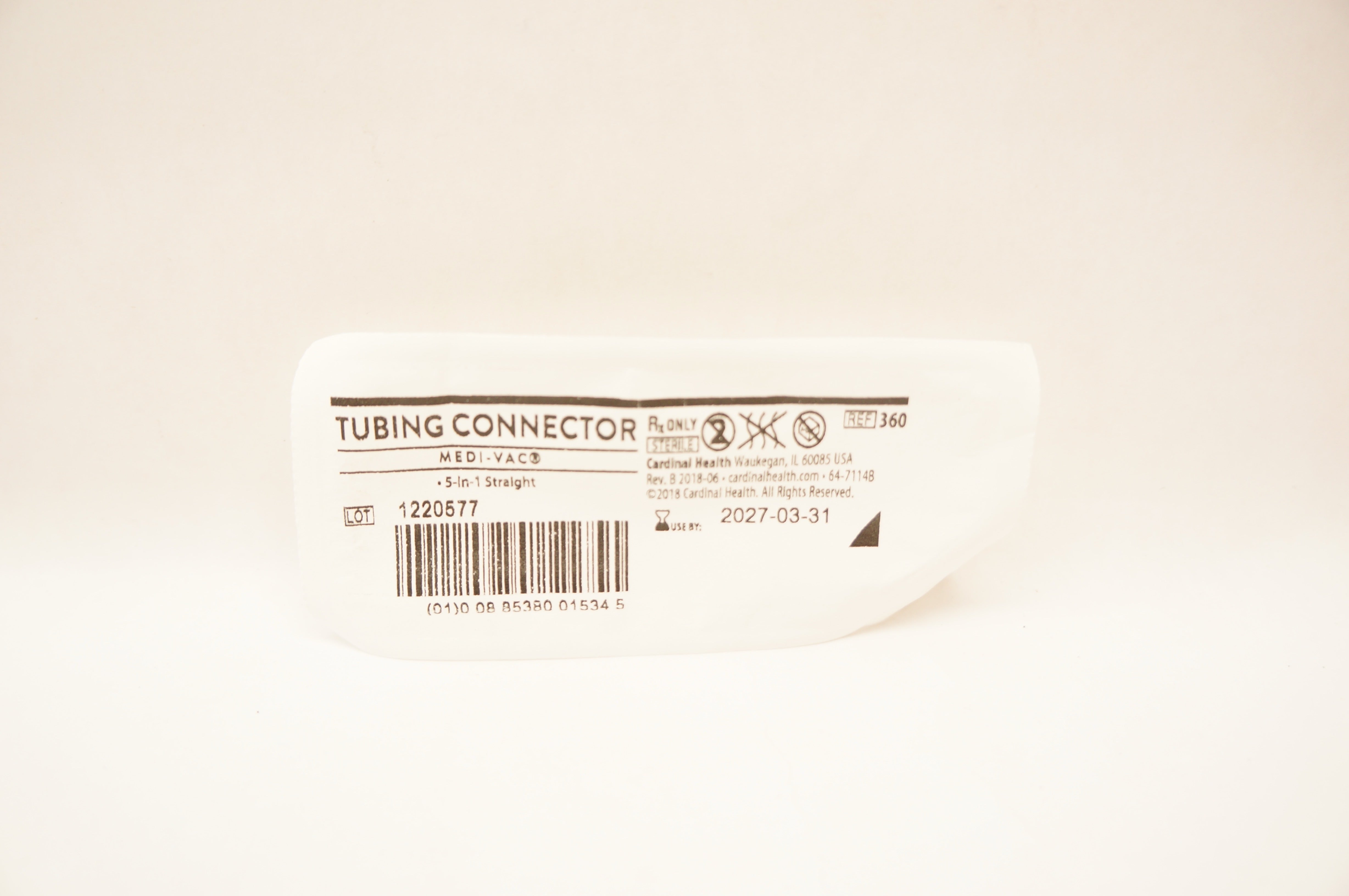 Cardinal Health 360 Medi-VAC Tubing Connector 5 in 1 Straight