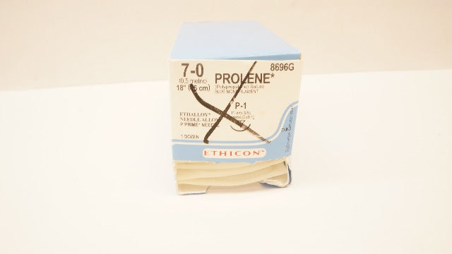 Ethicon 8696G 7-0 Prolene Blue Monofilament Cutting P-1 3/8 11mm - Box of 10 (x)