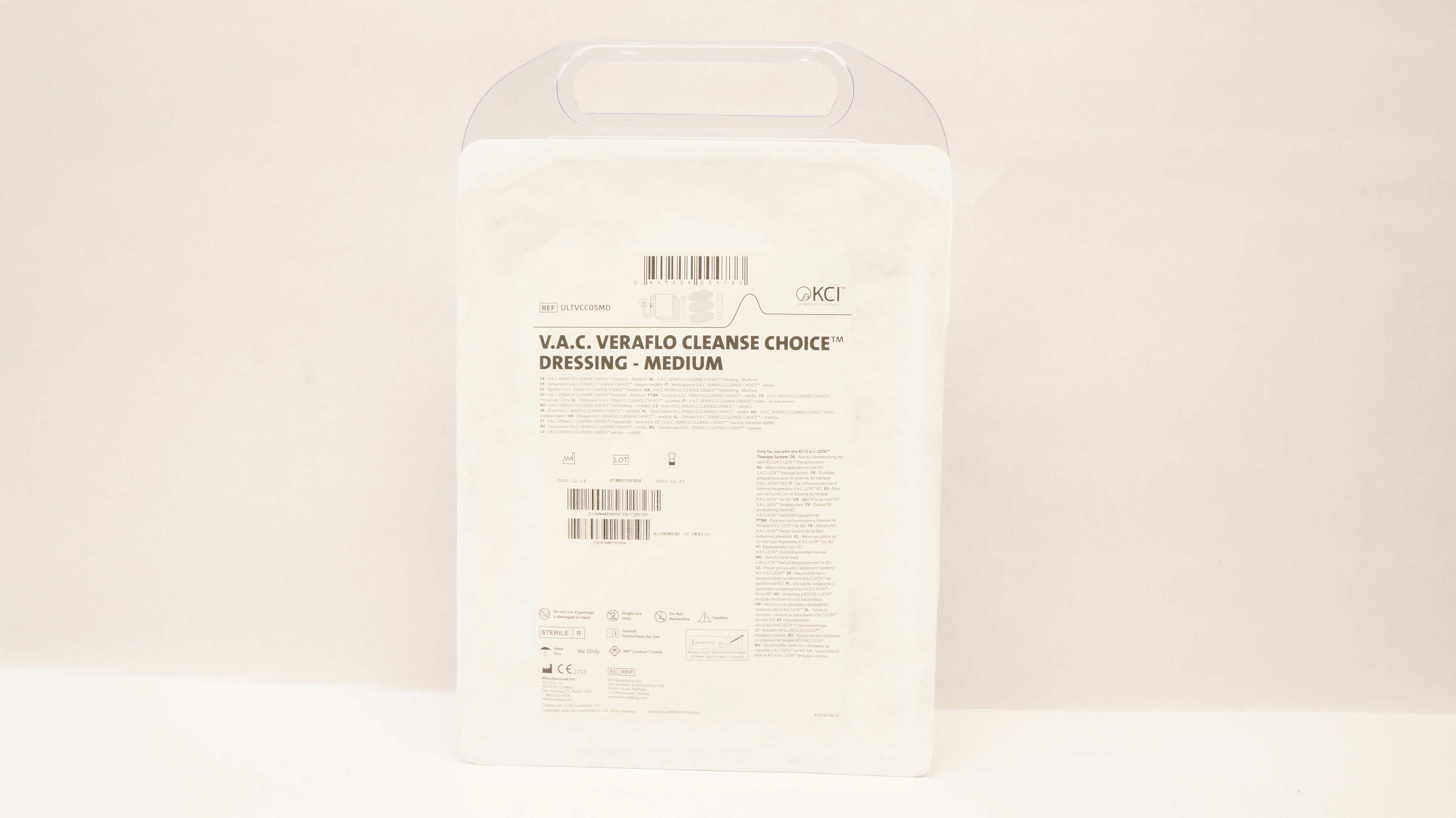KCI ULTVCC05MD Acelity V.A.C. Veraflo Cleanse Choice Dresing, Medium (x)