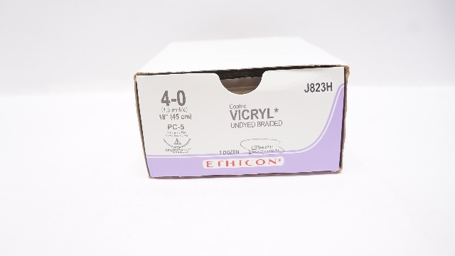 Ethicon J823H 4-0 VICRYL,PC-5, 19mm 3/8c Conventional Cutting, 18in(x)-Box of 36